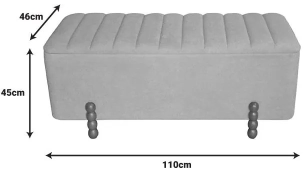 Σκαμπό μπαούλο Daph Inart σετ 2 τεμ βελούδο ύφασμα σε μπεζ και λευκή απόχρωση 110x46x45 εκ.
