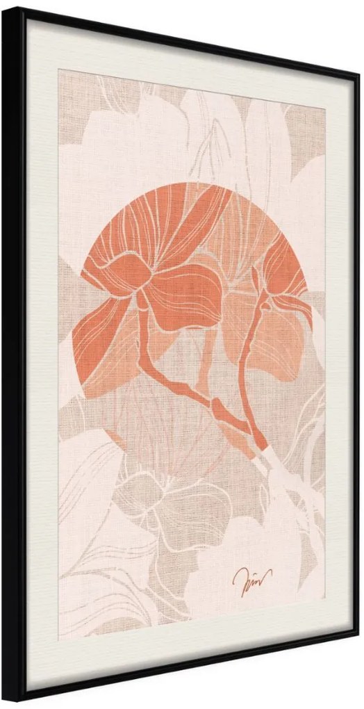 Αφίσα - Flowers on Fabric - 40x60 - Μαύρο - Με πασπαρτού