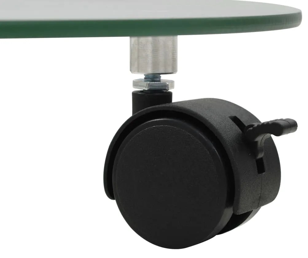 vidaXL Βάσεις Γλαστρών με Ρόδες 2 τεμ. Στρογγυλές 28 εκ. Ψημένο Γυαλί