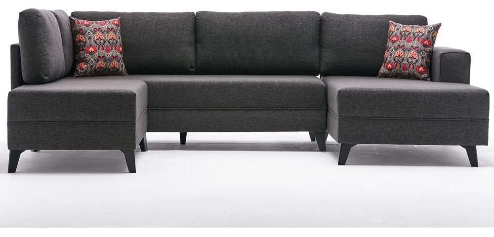 Καναπές - Κρεβάτι Γωνιακός Efsun 825BLC2528 300x202x78cm Anthracite