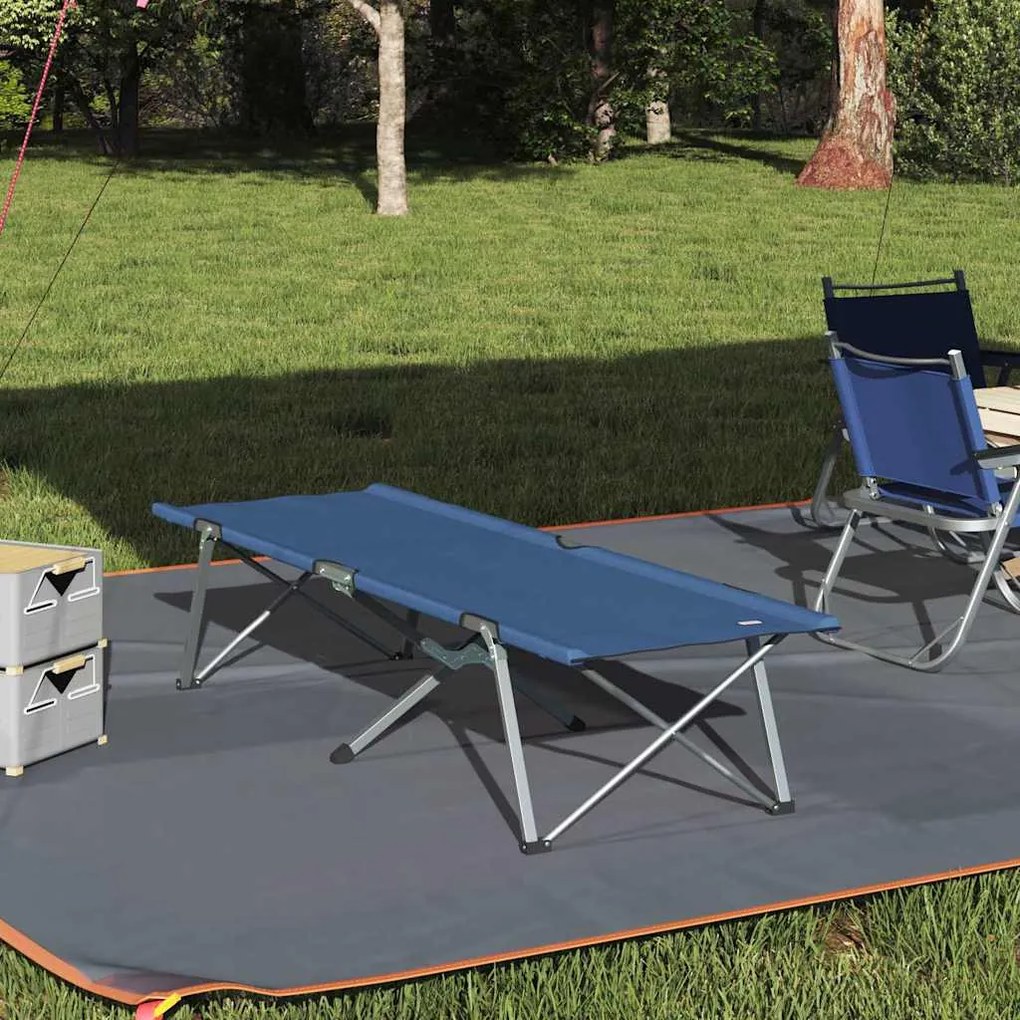vidaXL Αναδιπλούμενο Κρεβάτι Κάμπινγκ Μπλε 62 x 194 x 42 εκ.