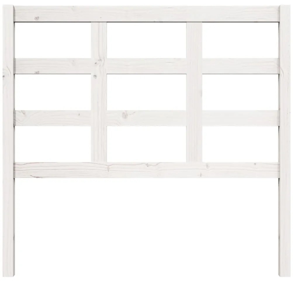 vidaXL Κεφαλάρι Κρεβατιού Λευκό 105,5 x 4 x 100 εκ. Μασίφ Ξύλο Πεύκου