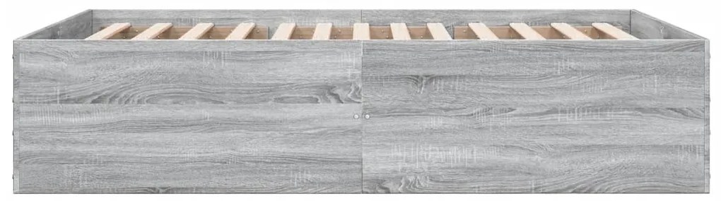 vidaXL Πλαίσιο Κρεβατιού Γκρι Sonoma 135x190 εκ. Επεξεργασμένο Ξύλο