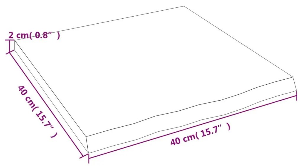 Ράφι Τοίχου Σκούρο Καφέ 40x40x2 εκ. Επεξεργ. Μασίφ Ξύλο Δρυός - Καφέ