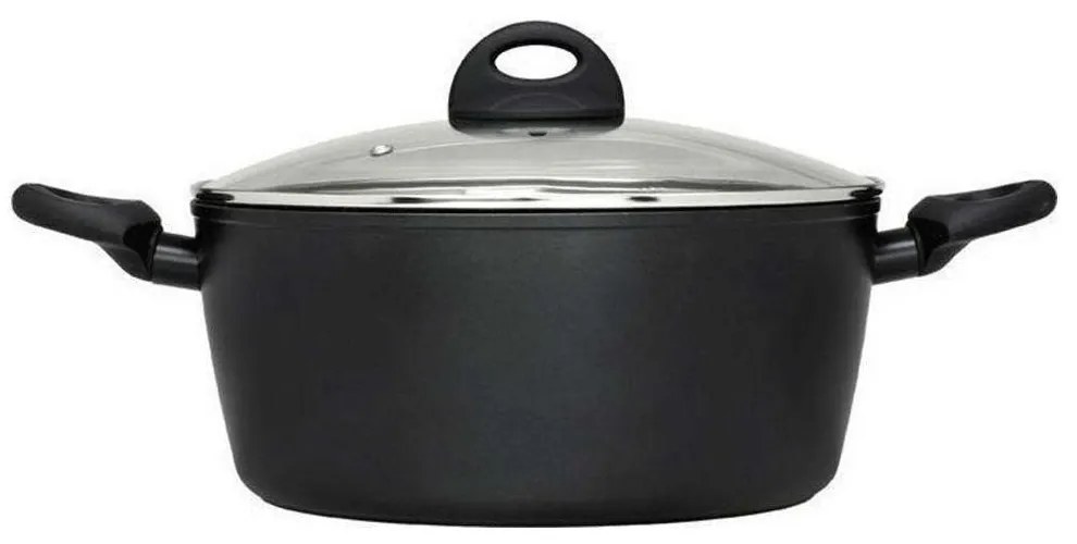 Κατσαρόλα Βαθιά Petra 70.020.024 Φ24cm 4,9Lt Black Cryspo Trio 24cm Αλουμίνιο