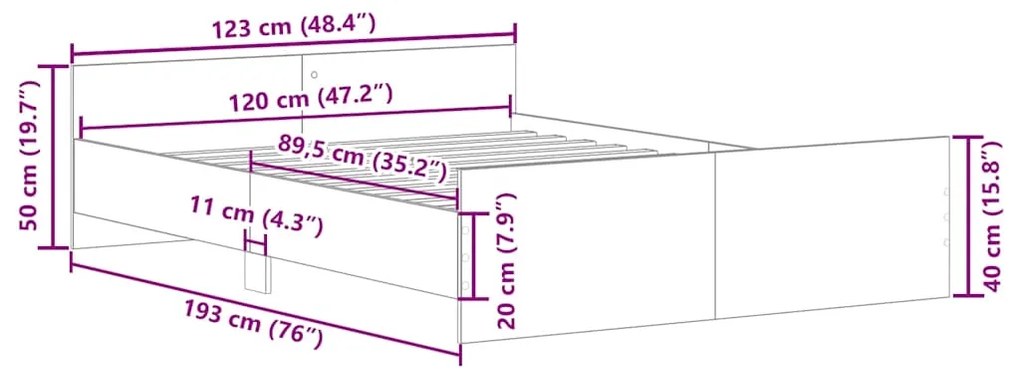 ΠΛΑΙΣΙΟ ΚΡΕΒΑΤΙΟΥ ΧΩΡΙΣ ΣΤΡΩΜΑ 120X190 ΕΚ. ΕΠΕΞΕΡΓΑΣΜΕΝΟ ΞΥΛΟ 3328769