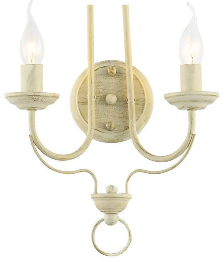 Φωτιστικό Τοίχου - Απλίκα DLA0432W 2XE14 19Χ14ΧΗ33,8cm Palmyra Antique White Aca Decor Metal