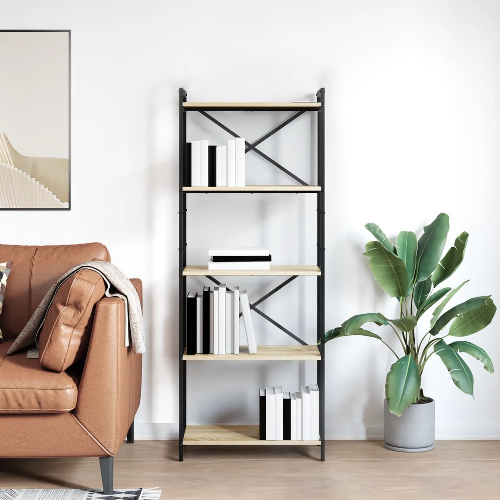 vidaXL Βιβλιοθήκη Sonoma Δρυς 60 x 30 x 153 εκ Επεξεργασμένο ξύλο