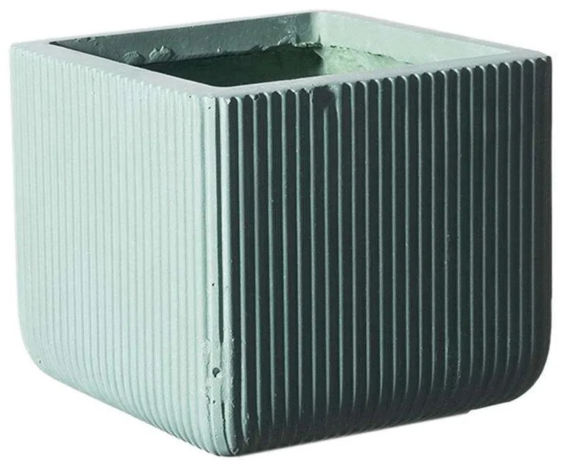 Κασπώ Πήλινο Τετράγωνο Stripe L C-2050-8 37x37x33cm Mint Supergreens Clay