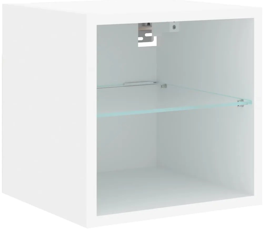 vidaXL Έπιπλο Τοίχου Τηλεόρασης με LED Λευκό 30 x 28,5 x 30 εκ.
