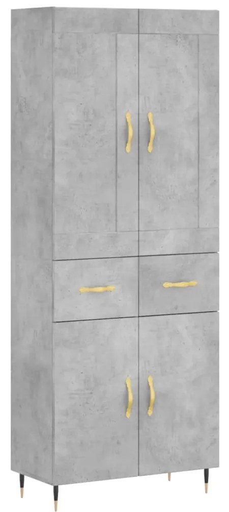 vidaXL Ντουλάπι Γκρι Σκυροδέματος 69,5x34x180 εκ. Επεξεργασμένο Ξύλο