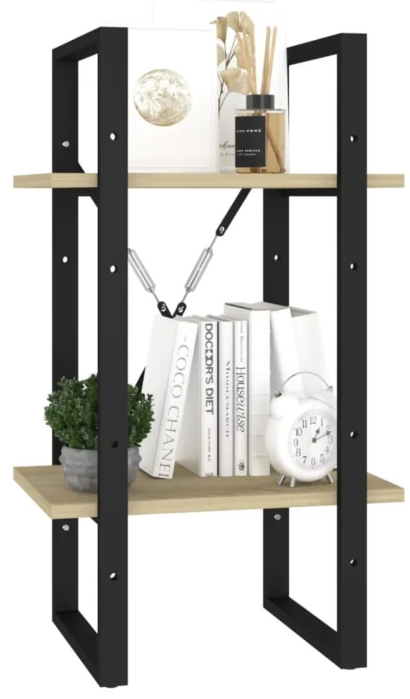 vidaXL Βιβλιοθήκη με 2 Ράφια Sonoma Δρυς 40 x 30 x 70 εκ. Επεξ. Ξύλο