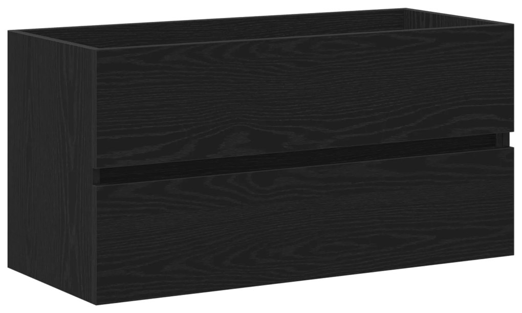 vidaXL Ντουλάπι Νιπτήρα Μαύρη Δρυς 90x38,5x45 εκ. Επεξεργασμένο Ξύλο