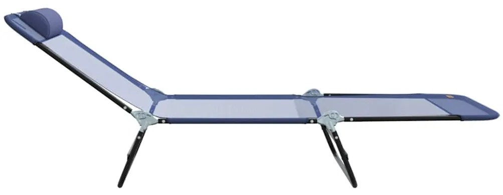vidaXL Πτυσσόμενη ξαπλώστρα Σκούρο μπλε 182 x 55 x 85,5 εκ Textilene