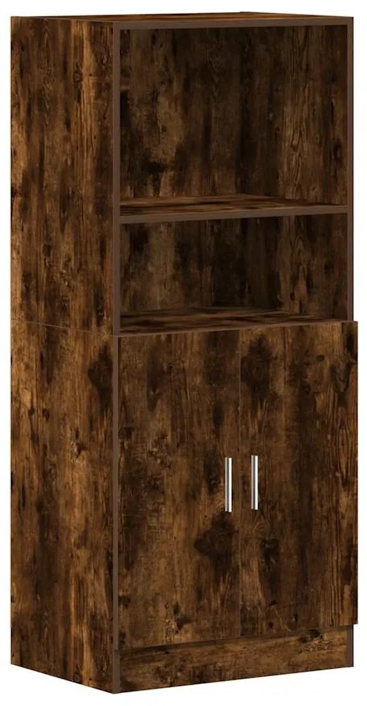 Ντουλάπι Κουζίνας Καπνιστή Δρυς 57x41,5x131,5 εκ. Επεξεργ. Ξύλο - Καφέ