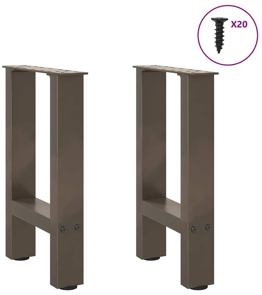 vidaXL Πόδια Τραπεζιού Σαλονιού 2 τεμ. Φυσικό Ατσάλι 38x(42-43) εκ. Ατσάλι