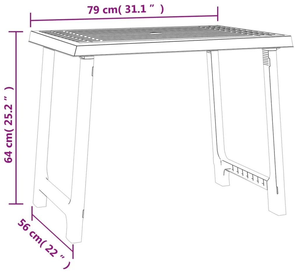 vidaXL Τραπέζι Κάμπινγκ Όψη Ξύλου Πράσινο 79x56x64 εκ. Πολυπροπυλένιο