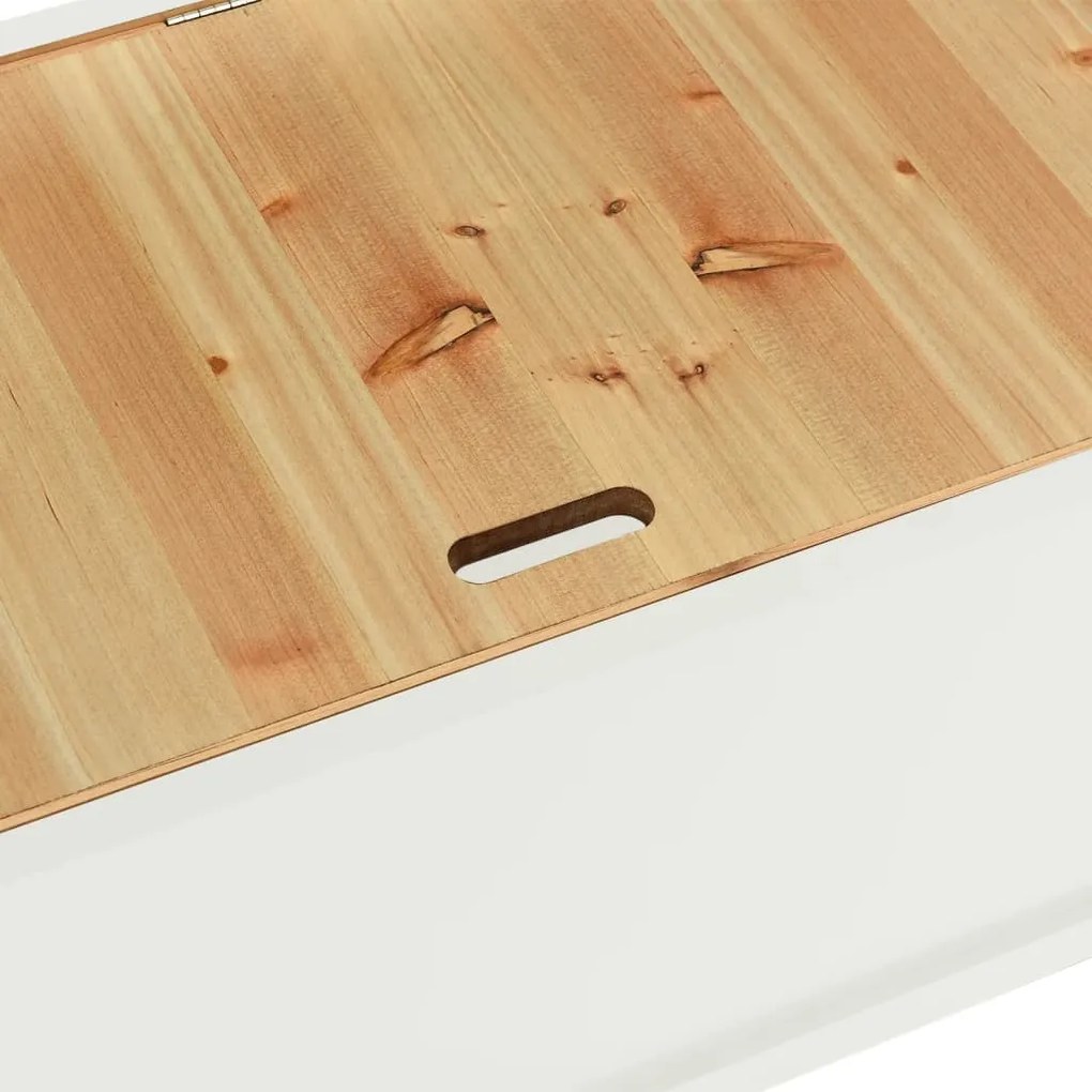 vidaXL Πάγκος Λευκός 107 x 45 x 75,5 εκ. από Μασίφ Ξύλο Ελάτης