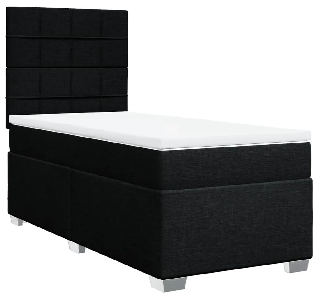 ΚΡΕΒΑΤΙ BOXSPRING ΜΕ ΣΤΡΩΜΑ ΜΑΥΡΟ 100 X 200 ΕΚ. ΥΦΑΣΜΑΤΙΝΟ 3290401