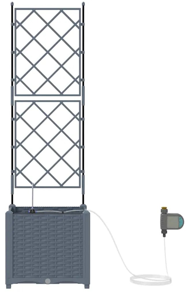 vidaXL Ζαρντινιέρες κήπου Ανοιχτό γκρι 40 x 40 x 142 cm Ατσάλι