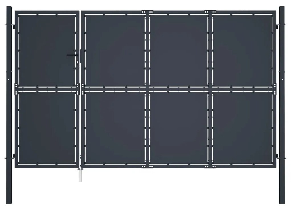 Πόρτα Κήπου Ανθρακί 350x150 εκ. από Ατσάλι