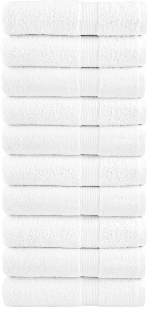 vidaXL Πετσέτες Χεριών Premium SOLUND 10 Τεμ Λευκές 50x100εκ 600γρ/μ²