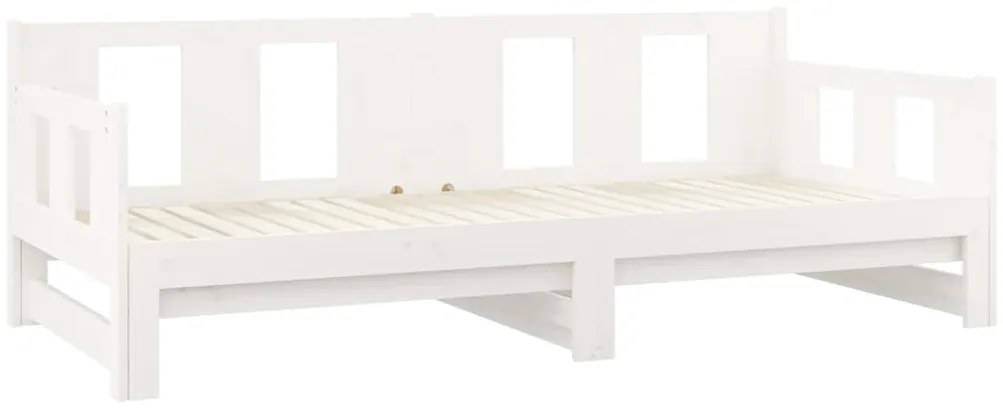 vidaXL Καναπές Κρεβάτι Συρόμενος Λευκός 2x(80x200) εκ. από Μασίφ Πεύκο