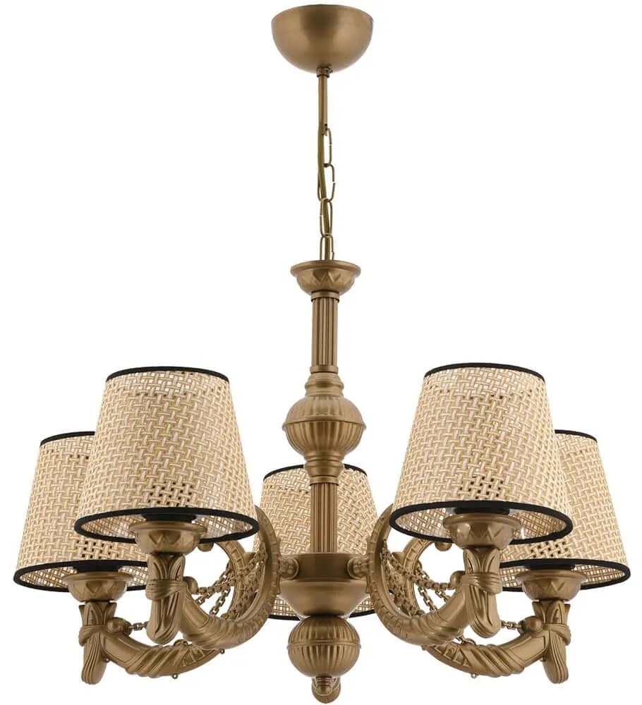 Φωτιστικό Οροφής Fiona Coral Chain 390FLH2324 55x65cm 5xE27 40W Natural-Gold Opviq