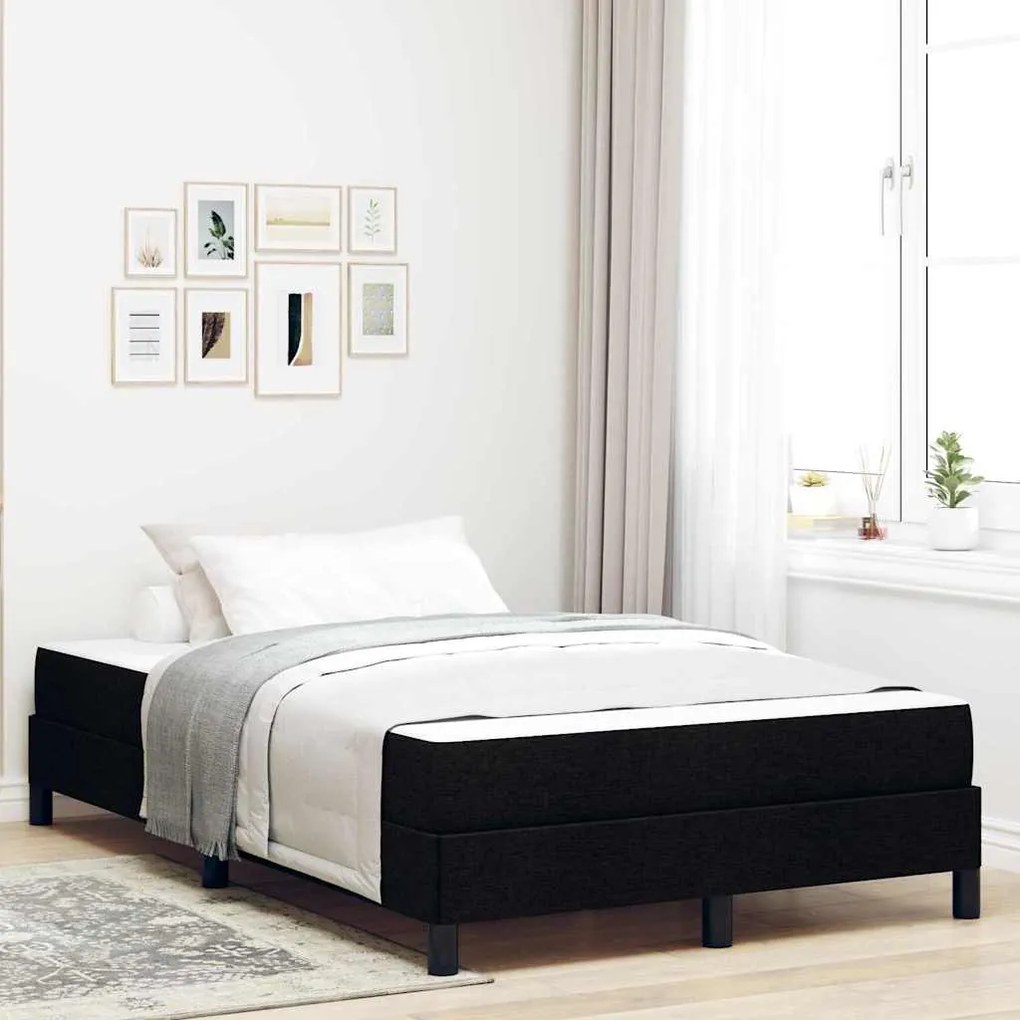 vidaXL Κρεβάτι με ελατήρια με στρώμα Μαύρο 120 x 200 cm ύφασμα
