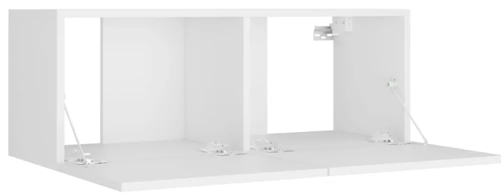 vidaXL Σετ Επίπλου Τηλεόρασης 8 Τεμαχίων Λευκό από Επεξεργασμένο Ξύλο