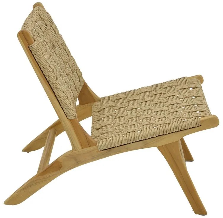 Καρέκλα Foldere φυσικό teak ξύλο-σχοινί 65x78x68εκ 65x78x68 εκ.