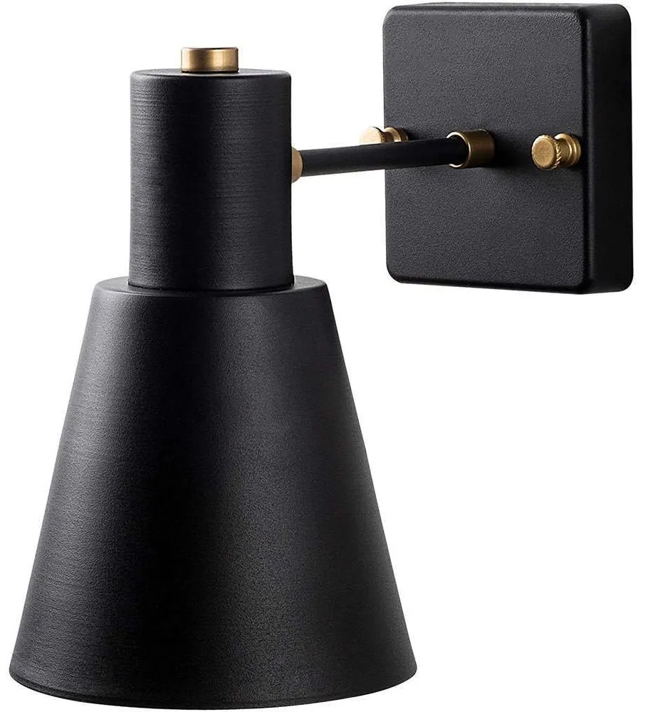 Φωτιστικό Τοίχου - Απλίκα Funnel 942FLG2192 14x24x21cm 1xE27 40W Black-Gold Opviq