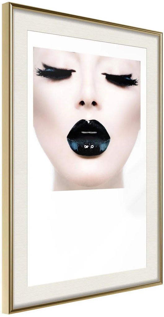 Αφίσα - Black Lipstick - 30x45 - Χρυσό - Με πασπαρτού