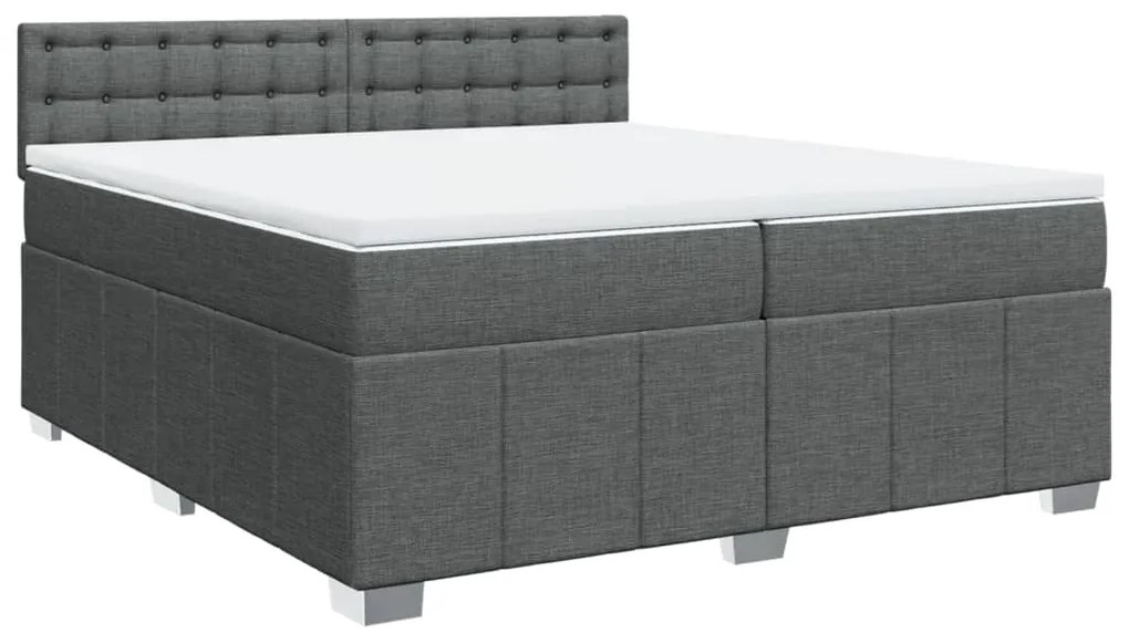 ΚΡΕΒΑΤΙ BOXSPRING ΜΕ ΣΤΡΩΜΑ ΣΚΟΥΡΟ ΓΚΡΙ 200X200 ΕΚ. ΥΦΑΣΜΑΤΙΝΟ 3287190