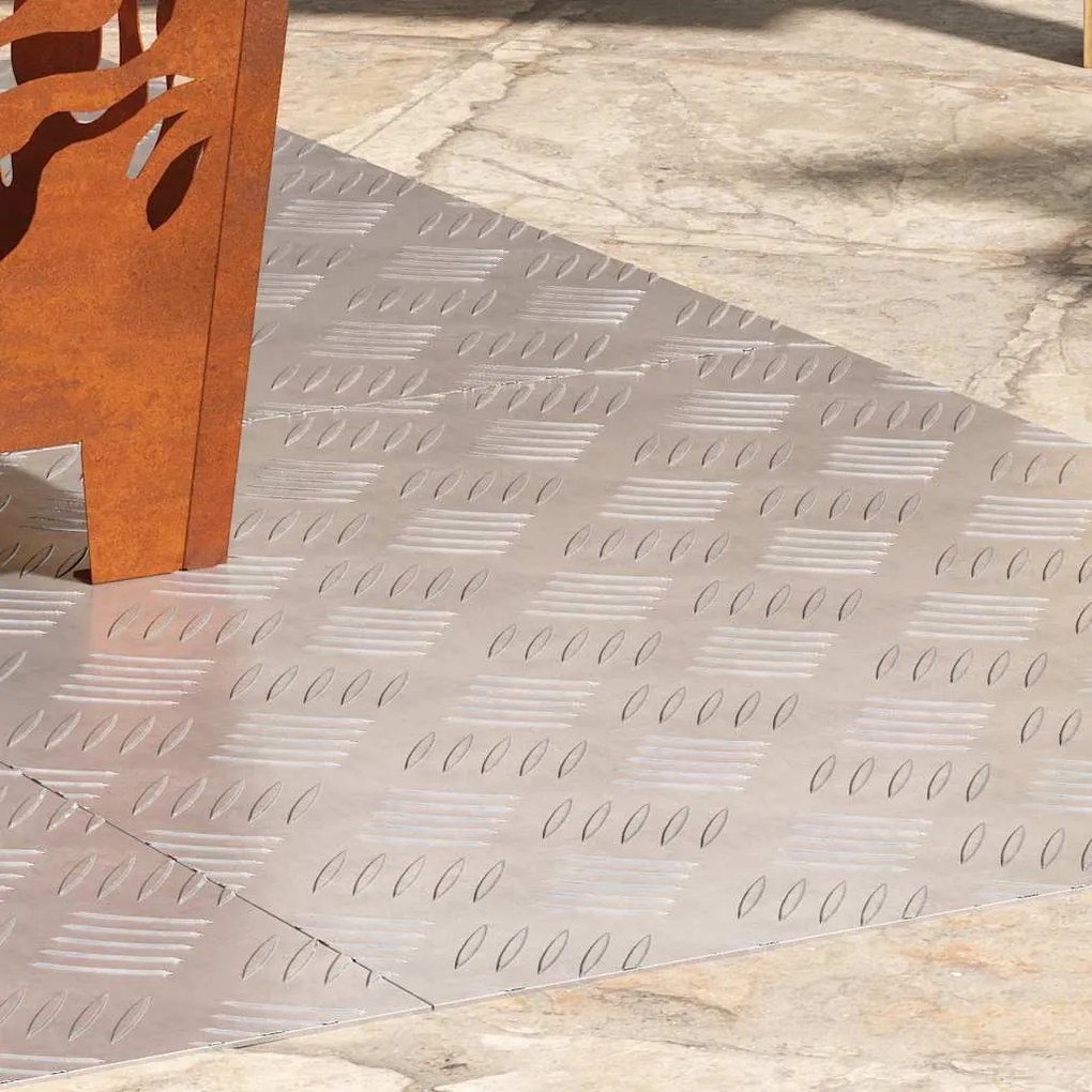 vidaXL Σκαλοπάτι Ορθογώνιος 4 pcs Ασημί 60 x 50 cm Αλουμίνιο