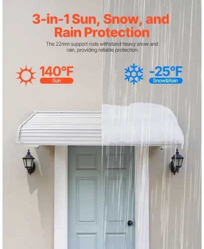 VEVOR Window Awning Door Canopy 60x42 in Aluminum Alloy Front Door Awnings