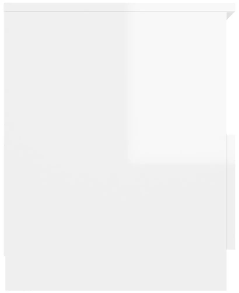 Κομοδίνο Γυαλιστερό Λευκό 40 x 40 x 50 εκ. από Μοριοσανίδα - Λευκό