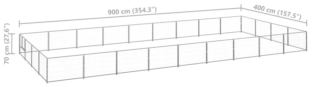 vidaXL Σπιτάκι Σκύλου Ασημί 36 μ² Ατσάλινο