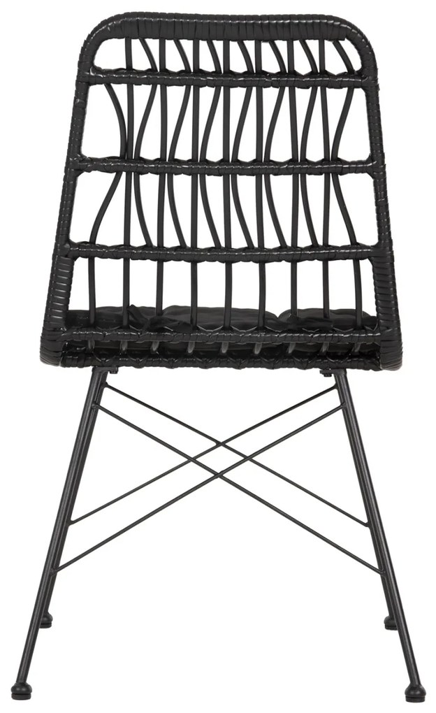Καρέκλα ALLEGRA C5453.12 Μεταλλική με Μαξιλάρι και Wicker Μαύρο 52x52x83,5Yεκ. 52x52x83.5 εκ.