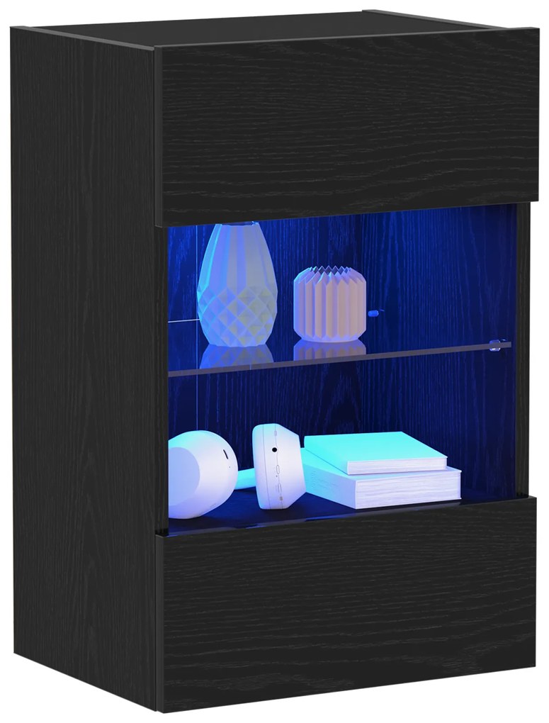 vidaXL LED TV Cabinet Μαύρη Δρυς 40x30x60,5cm Επεξεργασμένου Ξύλου