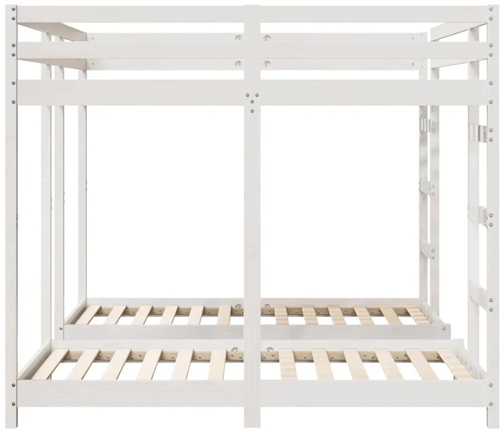 vidaXL Σκελετός Κουκέτας Τριών Επιπέδων Λευκό 160 x 200 cm