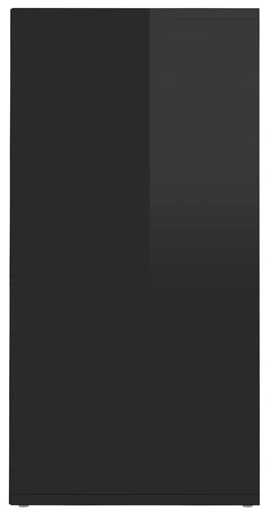 Παπουτσοθήκη Γυαλιστερό Μαύρο 31,5x35x70 εκ. από Μοριοσανίδα - Μαύρο