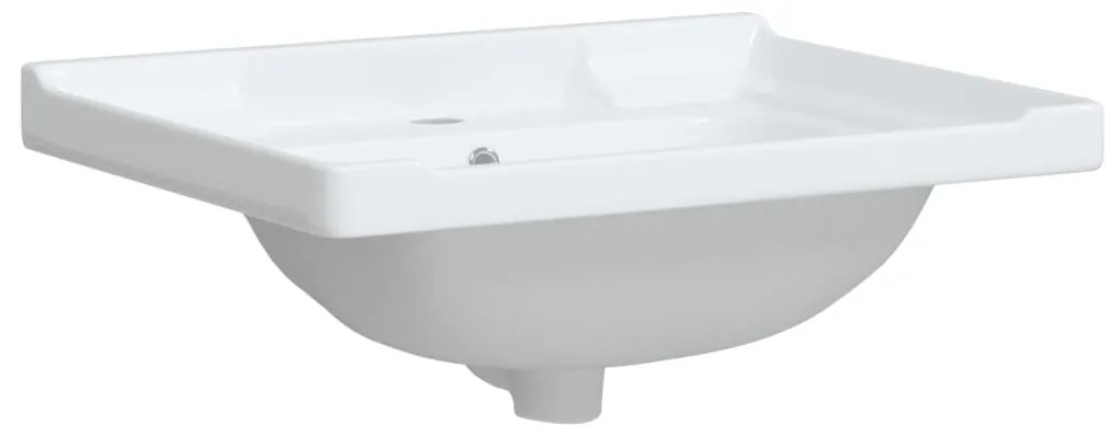 vidaXL Νιπτήρας Μπάνιου Ορθογώνιος Λευκός 61 x 48 x 23 εκ. Κεραμικός