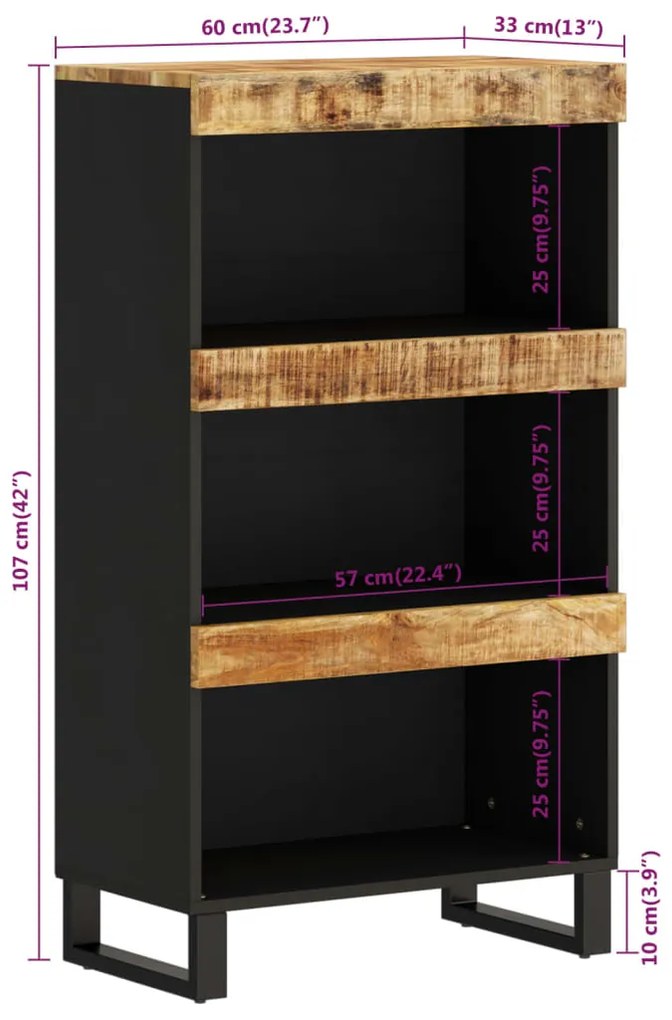 vidaXL Βοηθητικό Ντουλάπι 60 x 33 x 107 εκ. από Μασίφ Ξύλο Μάνγκο