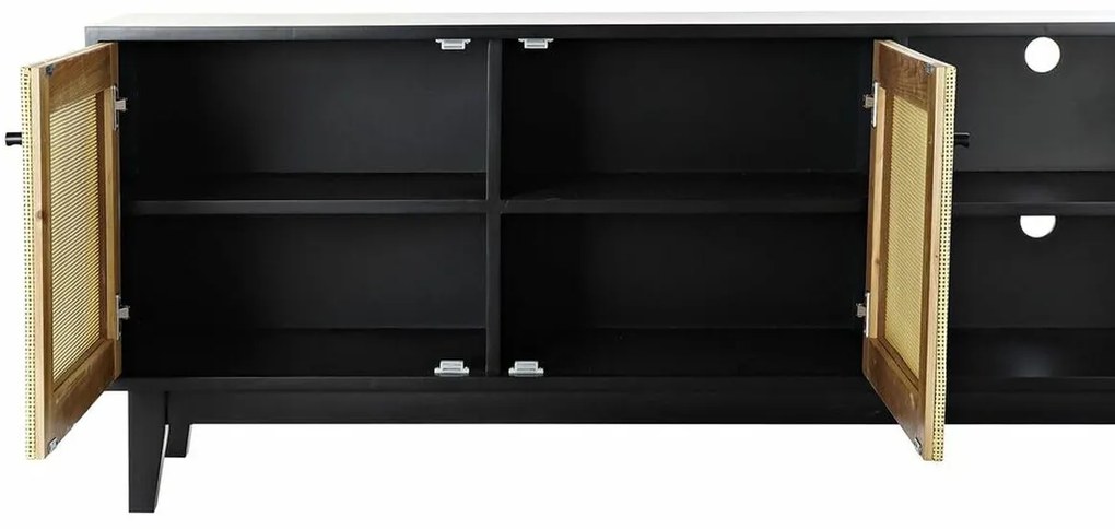 Τηλεόραση DKD Home Decor Μαύρο Έλατο ρατάν (160 x 65 x 38 cm)