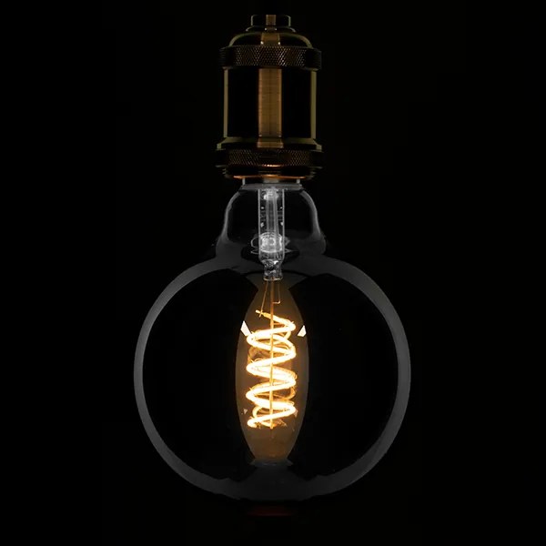 GloboStar 99139 Λάμπα E27 G125 Γλόμπος LED SOFT SPIRAL FILAMENT 6W 470 lm 320° AC 85-265V Edison Retro με Φιμέ Γυαλί Θερμό Λευκό 2700 K Dimmable - 99139