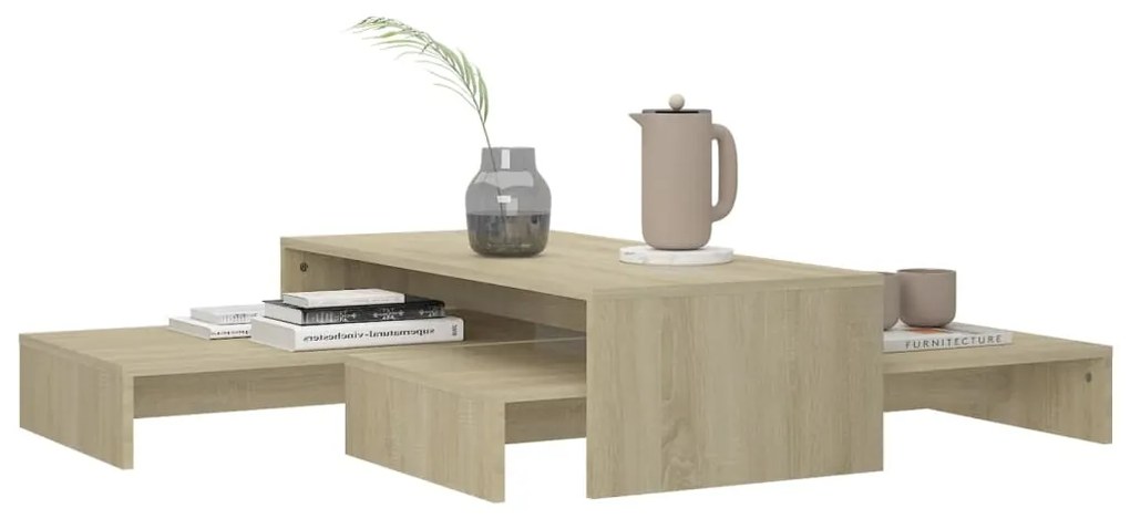 vidaXL Τραπεζάκι Σαλονιού Ζιγκόν Sonoma Δρυς 100x100x26,5εκ Επεξ. Ξύλο