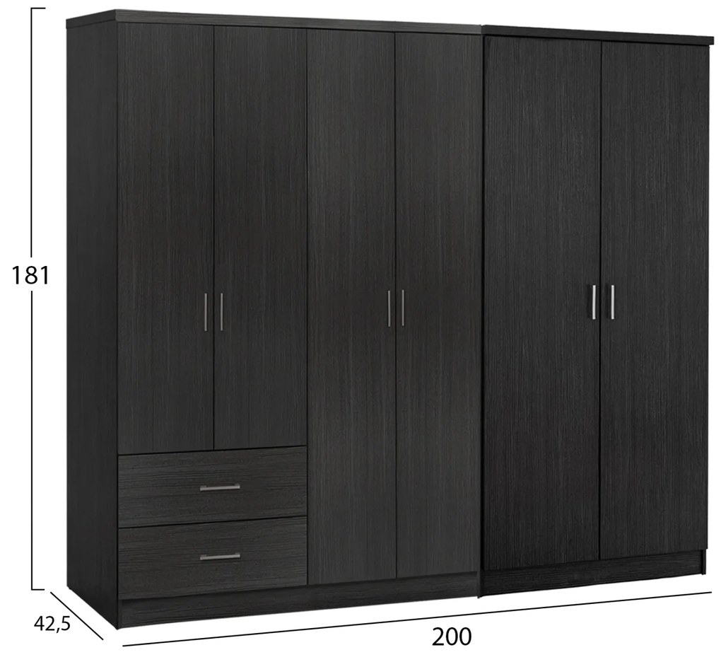 ΝΤΟΥΛΑΠΑ 6ΦΥΛΛΗ BLAKELY HM21235.01 ΜΕΛΑΜΙΝΗ ΧΡΩΜΑ ZEBRANO 201x43x181Υεκ