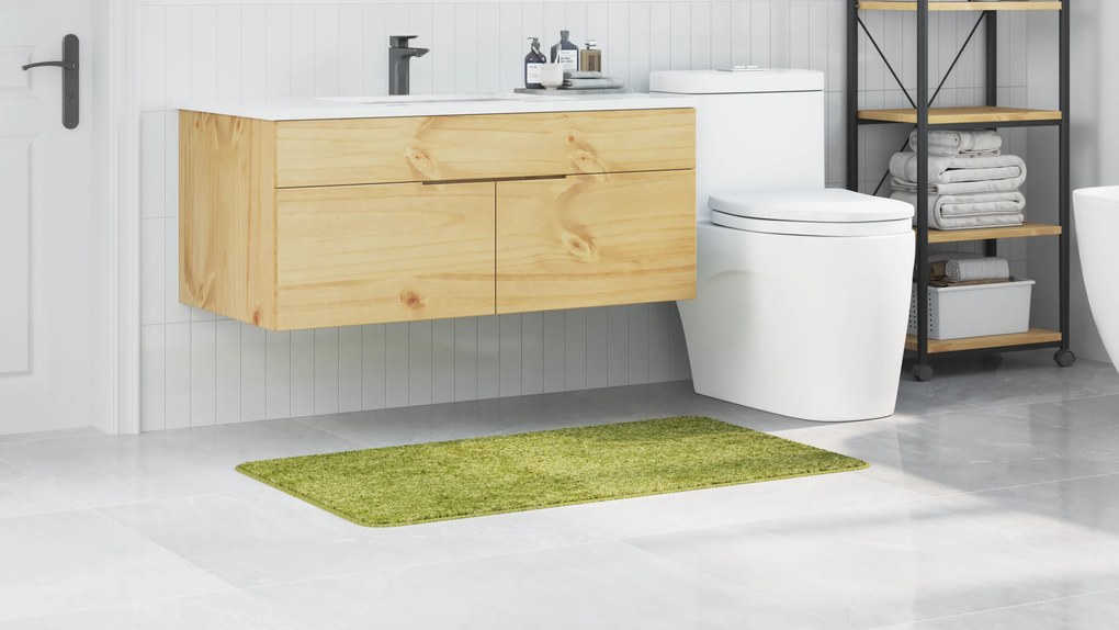 vidaXL Πατάκι Μπάνιου Ορθογώνιο Πράσινο 70x120 εκ. Πολυπροπυλένιο Αντιολισθητικό