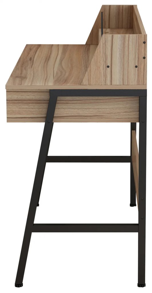 ΓΡΑΦΕΙΟ OLIVIER HM2129.02 ΜΕΛΑΜΙΝΗ ΣΕ ΚΑΡΥΔΙ-ΜΑΥΡΟ-ΜΑΥΡΟΣ ΜΕΤΑΛΛΙΚΟΣ ΣΚΕΛΕΤΟΣ 104x48x89Υεκ